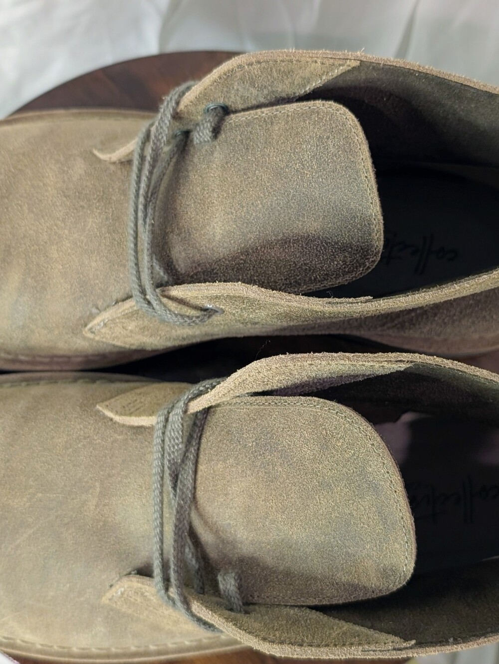 Clarks Originals Desert Boots Mens 10.5 Taupe Suede Chukka Lace Up Ankle Boots - Picture 4 of 8